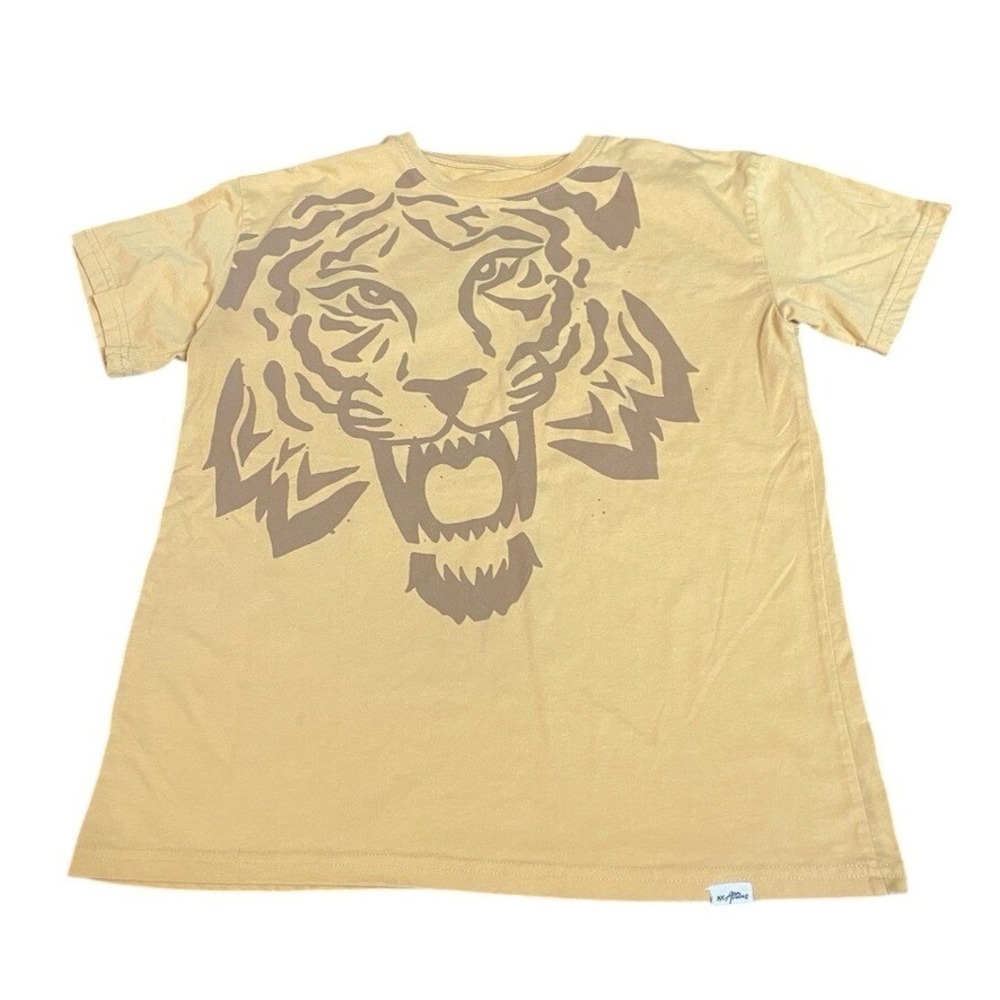 Atticus Stay Wild Tiger Graphic T-Shirt Mustard Yellow Women's Medium JT25943